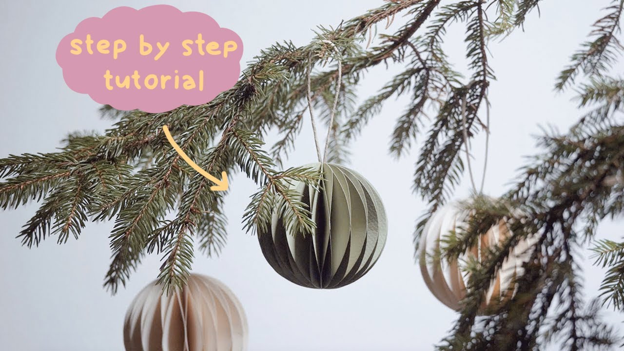 How To Make Scandinavian Paper Ball Christmas Tree Ornament Diy